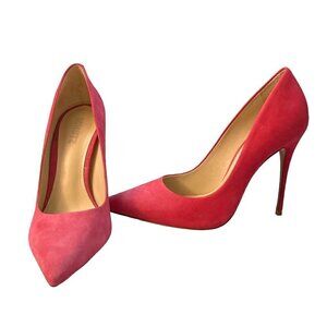 SCHUTZ Farrah Hot Pink Suede Pointed Toe Heels Pumps